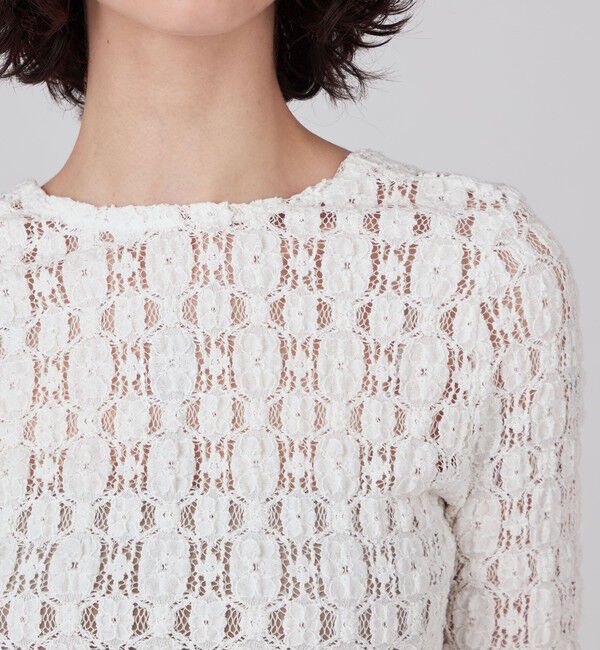MACPHEE「コットンナイロンレース クルーネックプルオーバー」|Tシャツ・カットソー|