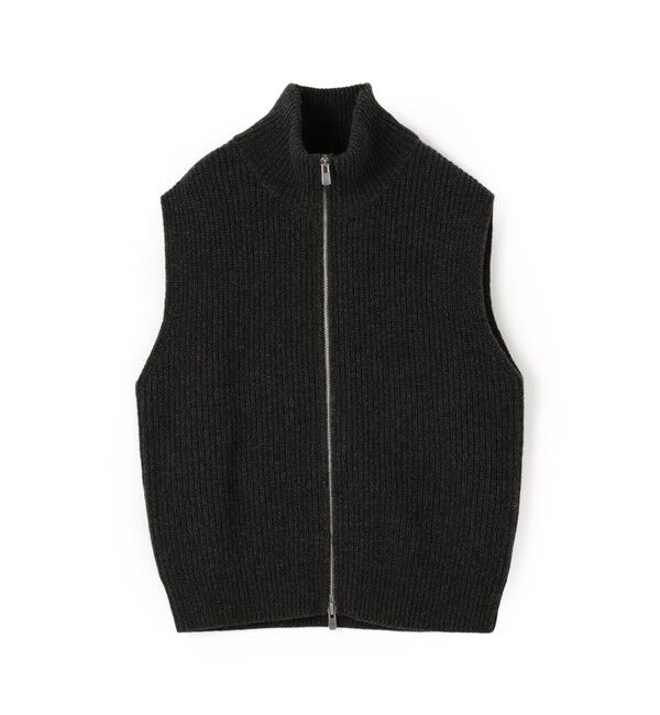 GALERIE VIE「ファインウーレン ジップベスト」|ニット・セーター|17 チャコールグレー