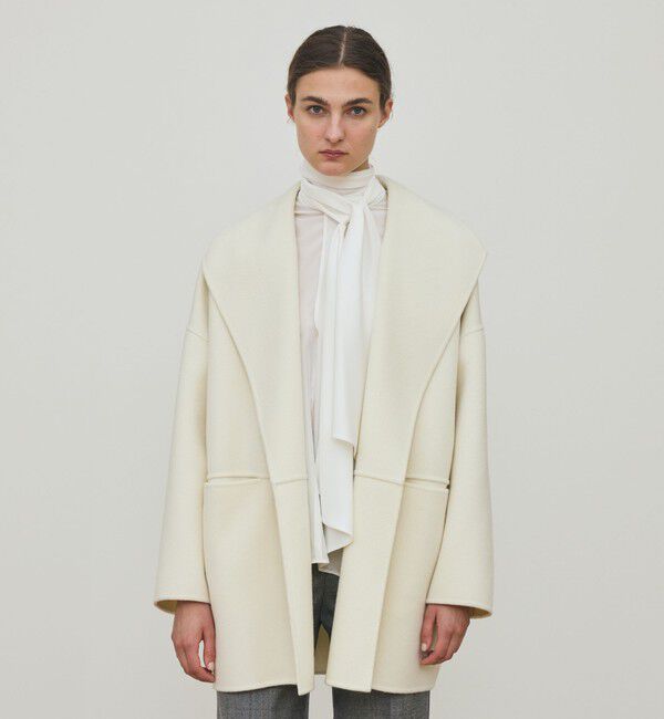 ダブルフェイスメルトンビーバー ウィングカラーコート（DES PRES