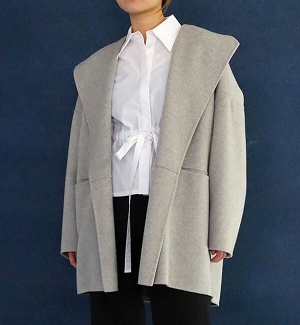 ダブルフェイスメルトンビーバー ウィングカラーコート（DES PRES
