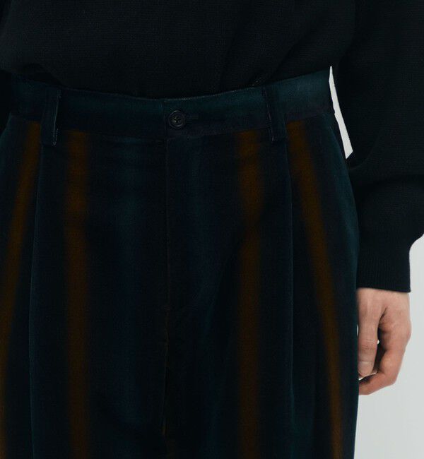 CABaN「CABaN ベロア グラデーションストライプ1タックパンツ」|チノ|