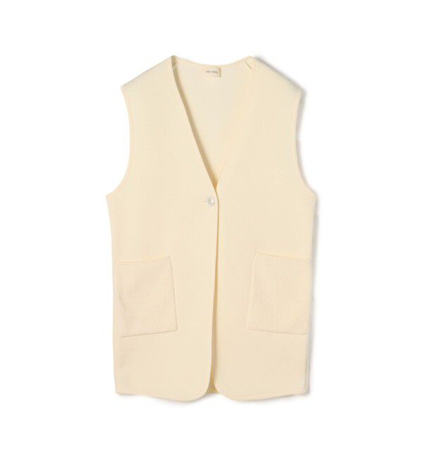 DES PRES「レーヨンナイロンダブルフェイス Vネックジレ」|ベスト・ジレ|11 ホワイト