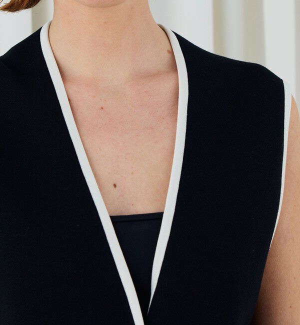 DES PRES「レーヨンナイロンダブルフェイス Vネックジレ」|ベスト・ジレ|