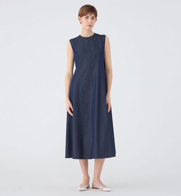 TOMORROWLAND collection「コットンシルクデニム プリンセスドレス」|ワンピース|