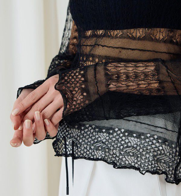 DES PRES「レースステッチ バックネックプルオーバー」|ニット・セーター|