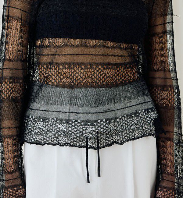 DES PRES「レースステッチ バックネックプルオーバー」|ニット・セーター|