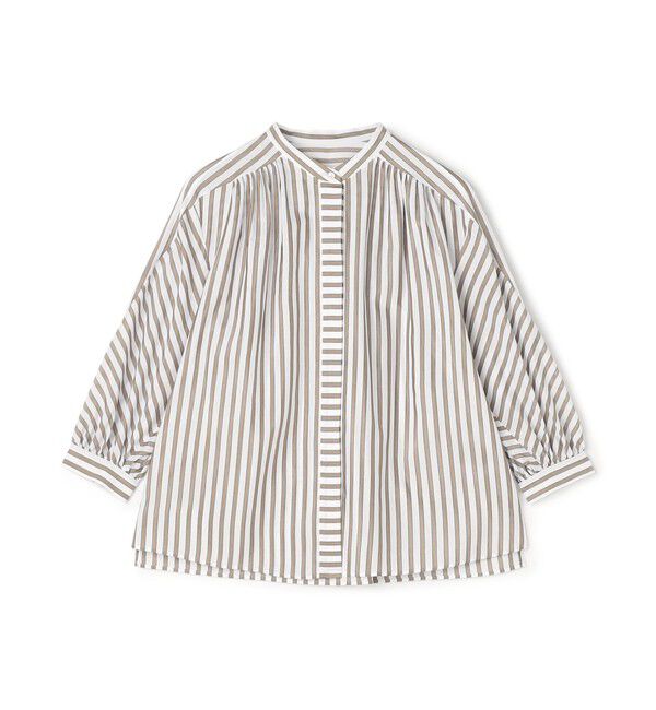 TOMORROWLAND collection「トラックストライプ ヨークスリーブブラウス」|シャツ・ブラウス|44 ベージュ系