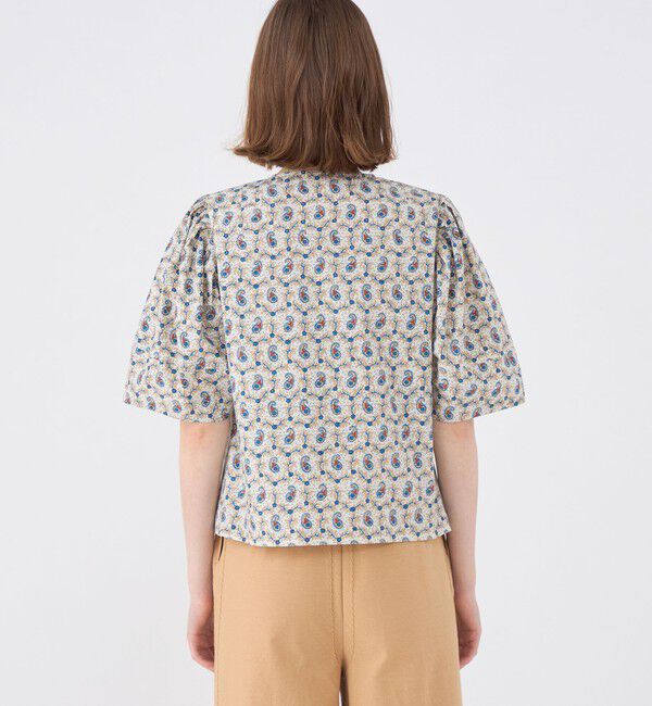 SOULEIADO「コットンタイプライタープリント アンギュラースリーブブラウス」|シャツ・ブラウス|