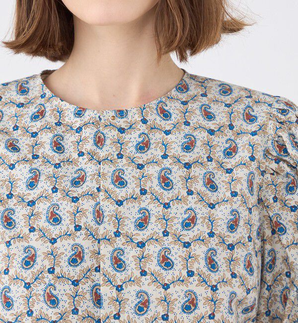 SOULEIADO「コットンタイプライタープリント アンギュラースリーブブラウス」|シャツ・ブラウス|