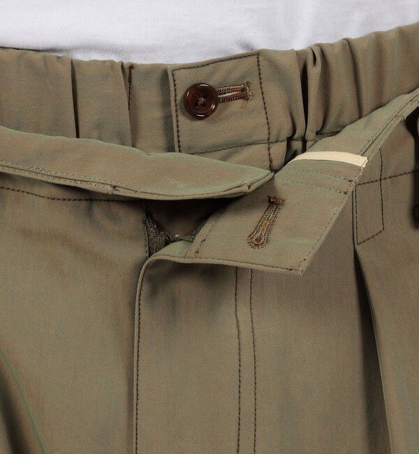 TOMORROWLAND MENS「コットンポリアミドシャンブレー 2プリーツ イージーパンツ」|チノ|