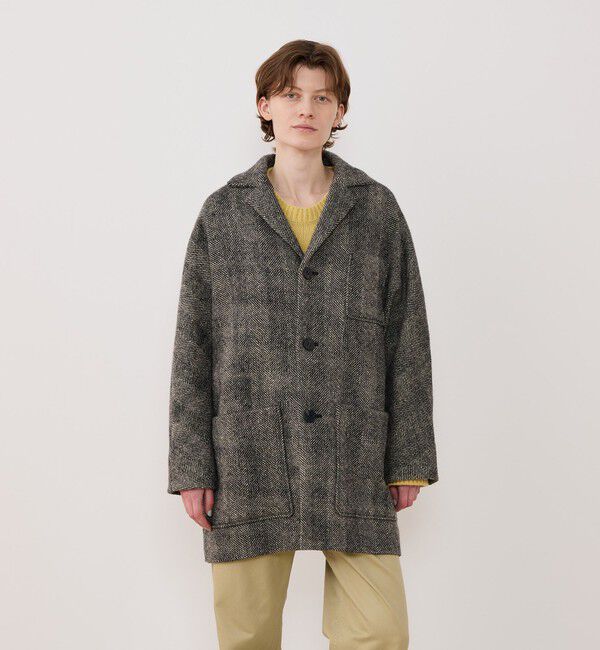GALERIE VIE「ワイドヘリンボーン ドルマンスリーブジャケットコート」|チェスターコート|