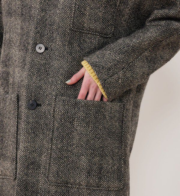 GALERIE VIE「ワイドヘリンボーン ドルマンスリーブジャケットコート」|チェスターコート|