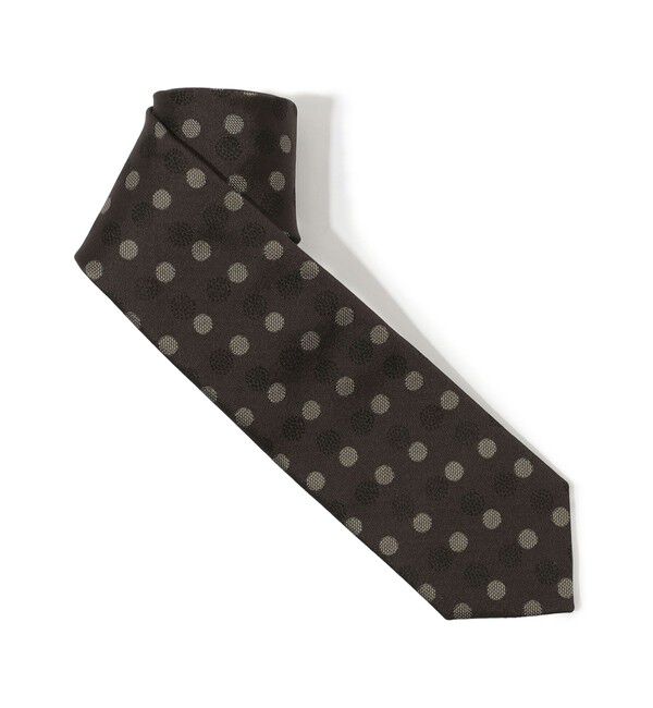 TOMORROWLAND GOODS「TOMORROWLAND シルクジャガード ドット柄ネクタイ」|ネクタイ・蝶ネクタイ|48 ダークブラウン系