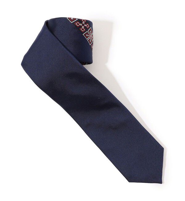 TOMORROWLAND GOODS「TOMORROWLAND シルク 小紋柄 ナローネクタイ」|ネクタイ・蝶ネクタイ|68 ネイビー系