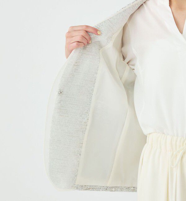 Ballsey「ラッピングツイード Vカラージャケット」|ノーカラージャケット|