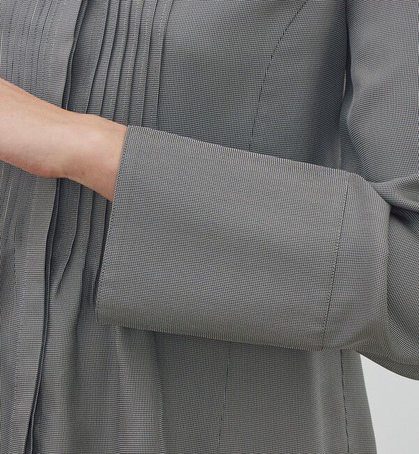 DES PRES「レーヨンマイクロハウンドトゥース ピンタックブラウス」|シャツ・ブラウス|