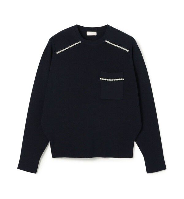 Ballsey「パールコンビ ポケットプルオーバー」|ニット・セーター|69 ネイビー