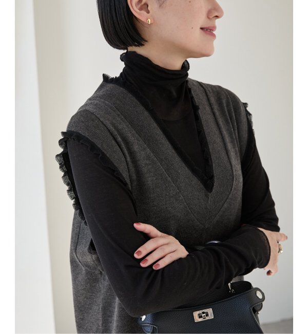 VERMEIL par iena「woolmix フリルリブニットワンピース」|ワンピース|