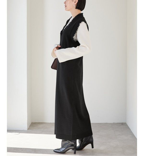 VERMEIL par iena「woolmix フリルリブニットワンピース」|ワンピース|