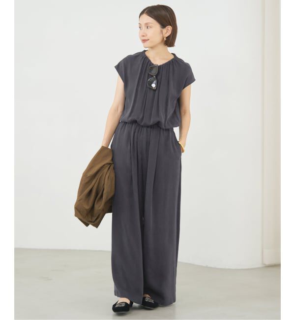 IENA「《追加3》キュプラギャザーネックオールインワン」|オールインワン|