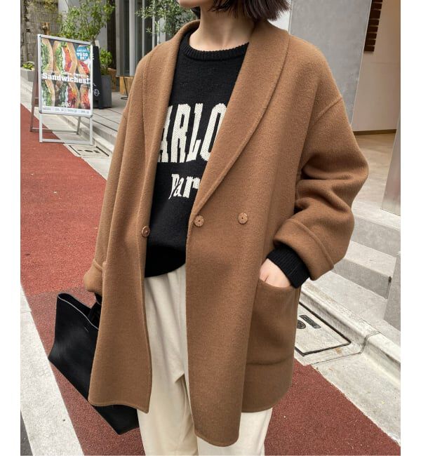 SLOBE IENA「SUPER140 ダブルフェイスベルテッドコート」|その他|