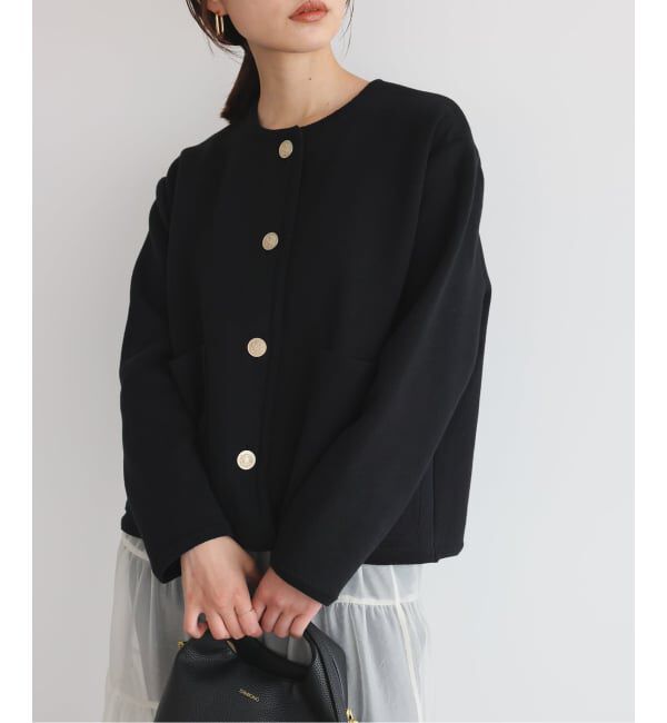 SLOBE IENA「《一部WEB・店舗限定カラーあり》ダブルフェイスニットジャケット」|カーディガン|