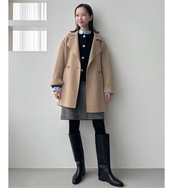 SLOBE IENA「《一部WEB・店舗限定カラーあり》ダブルフェイスニットジャケット」|カーディガン|