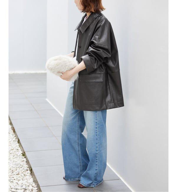 SLOBE IENA「《WEB限定/追加》フェイクレザーブルゾン」|ライダースジャケット|