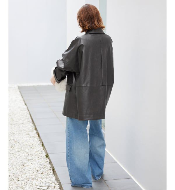 SLOBE IENA「《WEB限定/追加》フェイクレザーブルゾン」|ライダースジャケット|