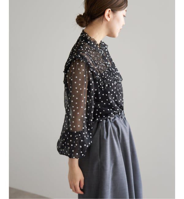 IENA「《WEB限定/追加2》楊柳フリルピンタックブラウス」|シャツ・ブラウス|
