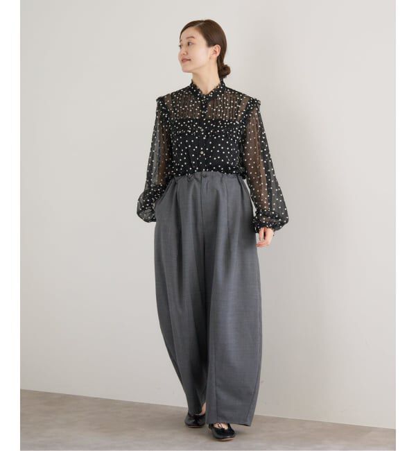 IENA「《WEB限定/追加2》楊柳フリルピンタックブラウス」|シャツ・ブラウス|