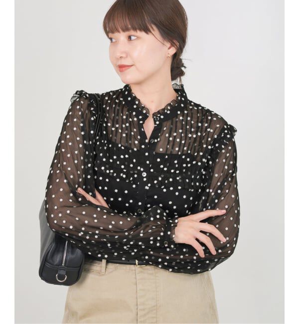 IENA「《WEB限定/追加2》楊柳フリルピンタックブラウス」|シャツ・ブラウス|