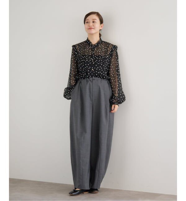 IENA「《WEB限定/追加2》楊柳フリルピンタックブラウス」|シャツ・ブラウス|