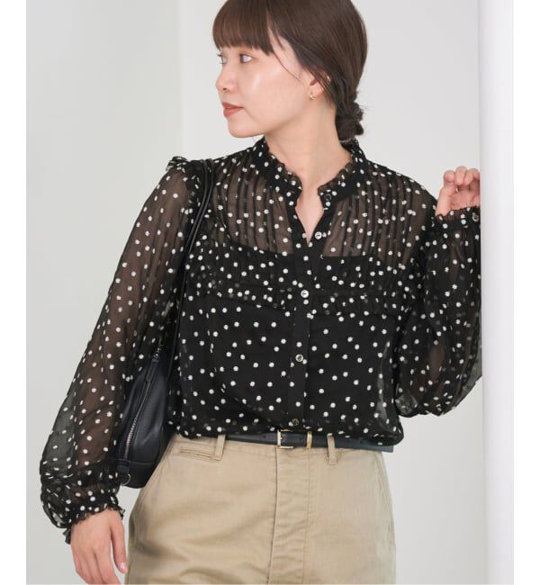 IENA「《WEB限定/追加2》楊柳フリルピンタックブラウス」|シャツ・ブラウス|