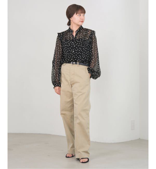 IENA「《WEB限定/追加2》楊柳フリルピンタックブラウス」|シャツ・ブラウス|