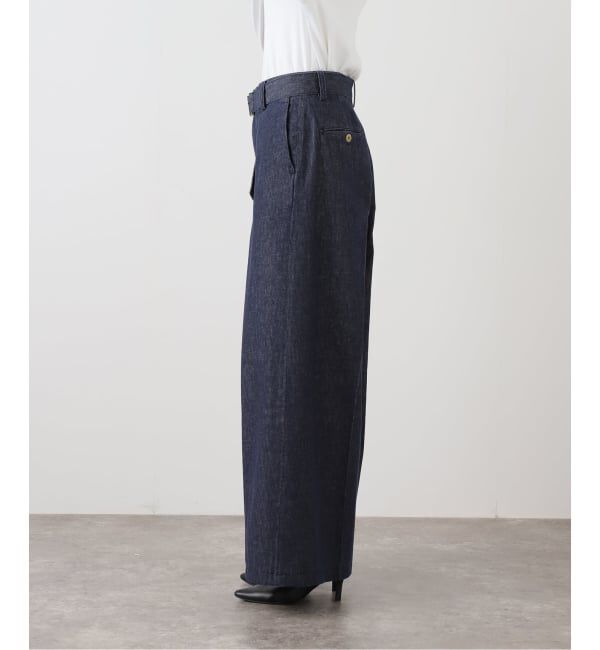 IENA「ステディーデニムワイドレッグスラックス」|デニム|