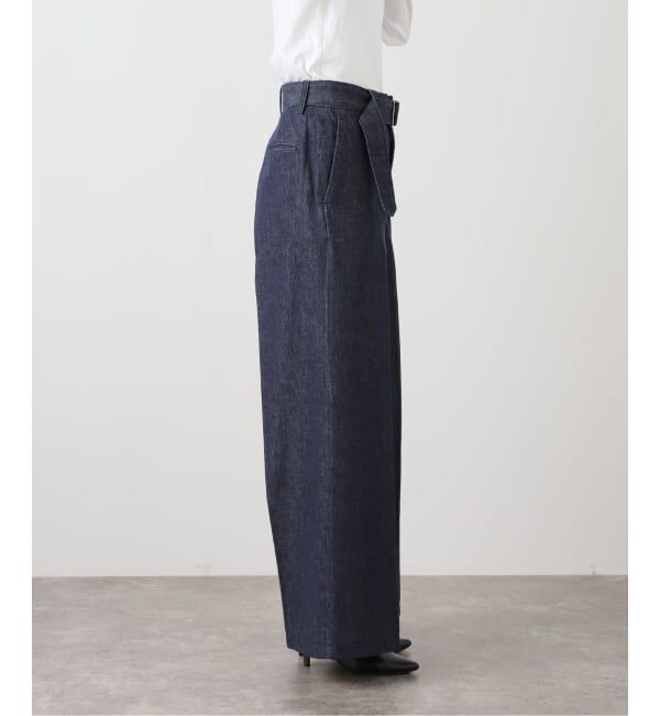 IENA「ステディーデニムワイドレッグスラックス」|デニム|