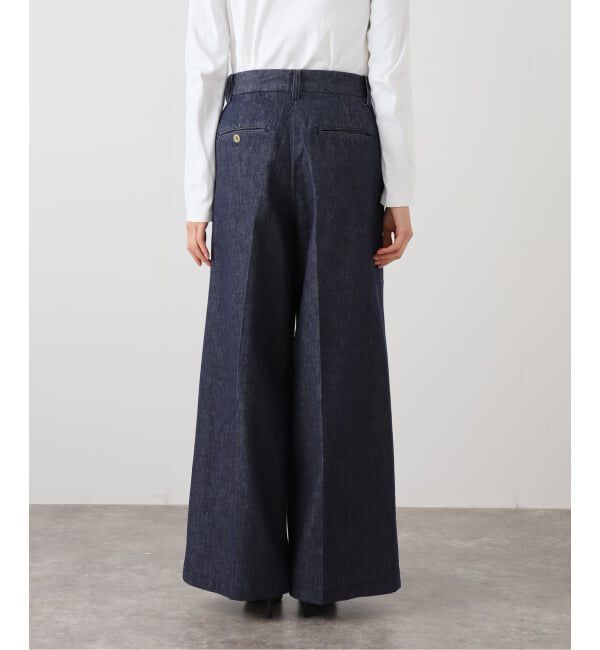 IENA「ステディーデニムワイドレッグスラックス」|デニム|
