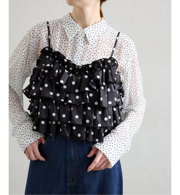 SLOBE IENA「【Jeu de Coeurs & Pois】ドットキャミ」|シャツ・ブラウス|