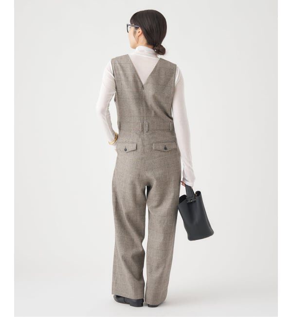 IENA「ソフトチェック サロペット」|オールインワン|