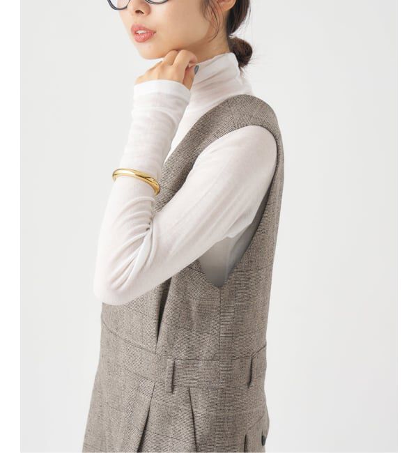 IENA「ソフトチェック サロペット」|オールインワン|