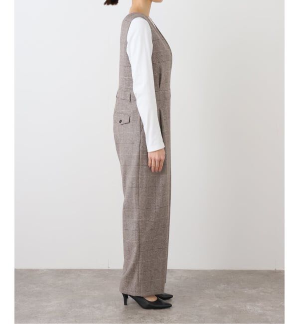 IENA「ソフトチェック サロペット」|オールインワン|