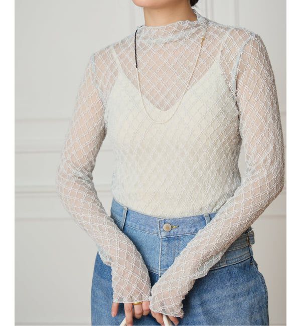 IENA LA BOUCLE「IENA LA BOUCLE ダイヤチュールカットソー」|Tシャツ・カットソー|