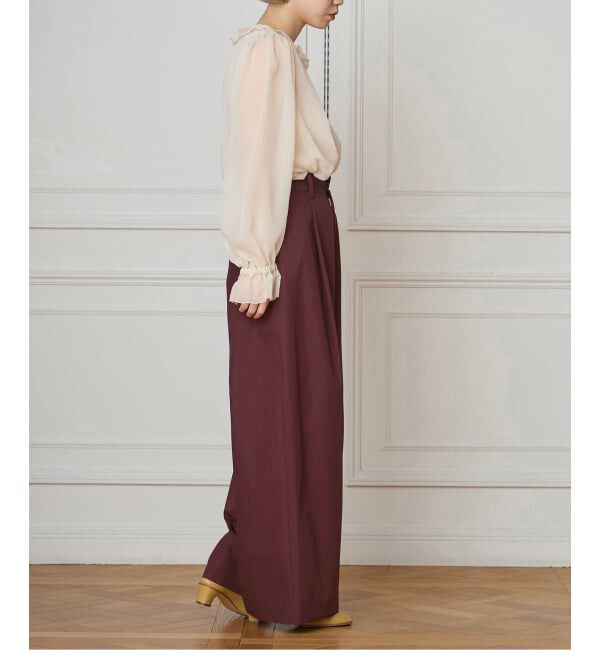 IENA LA BOUCLE「IENA LA BOUCLE コットンウェザーバレルパンツ」|スラックス|