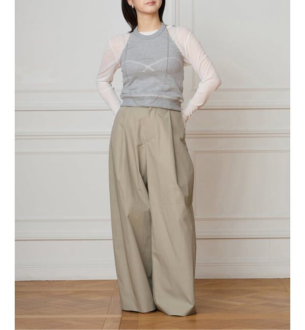 IENA LA BOUCLE「IENA LA BOUCLE コットンウェザーバレルパンツ」|スラックス|