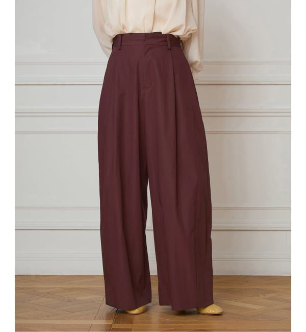 IENA LA BOUCLE「IENA LA BOUCLE コットンウェザーバレルパンツ」|スラックス|ブラウン