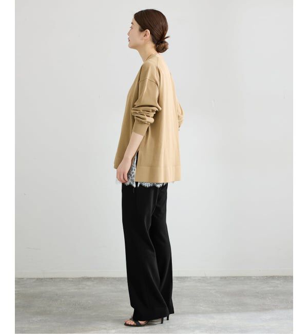 IENA「《セットアップ対応/予約》カットジョーゼットスティックパンツ」|スラックス|