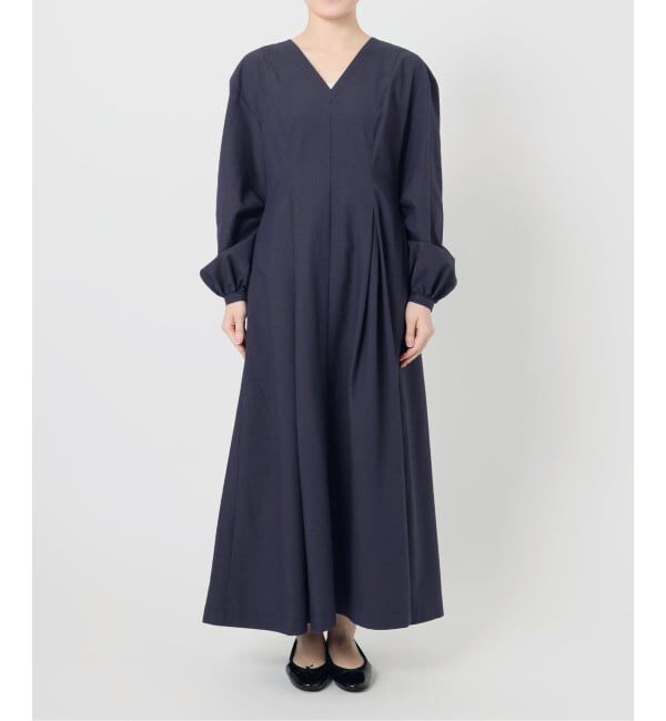 IENA「《予約》サッカーVネックフレアワンピース」|ワンピース|