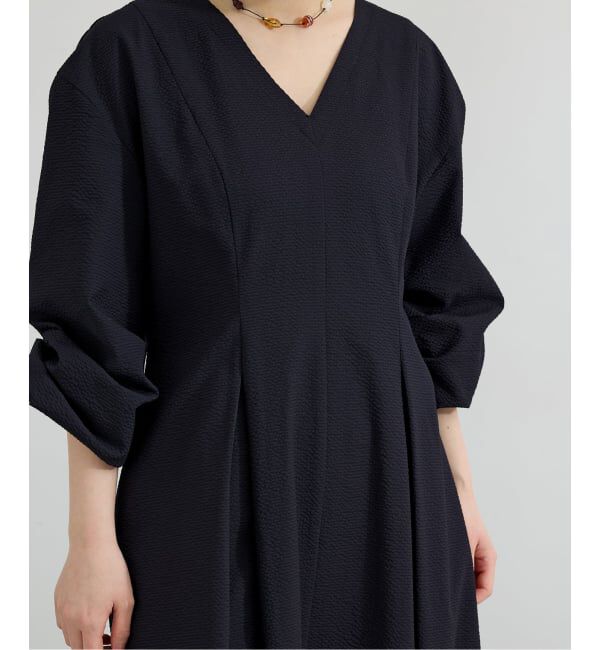 IENA「《予約》サッカーVネックフレアワンピース」|ワンピース|