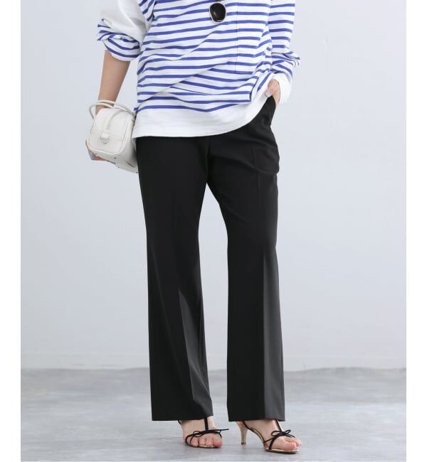 IENA「《予約》ウォッシャブル セミフレアパンツ」|スラックス|